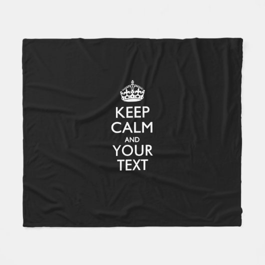 De gepersonaliseerde KEEP CALM en Uw Creatieve Tek Fleece Deken (Voorkant (Horizontaal))
