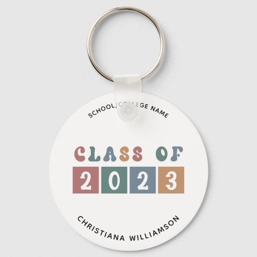 De gepersonaliseerde Klasse van de Retro van het A Sleutelhanger (Voorkant)