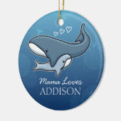 De gepersonaliseerde Leuke Walvis van het Baby van Keramisch Ornament (Links)