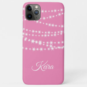 De gepersonaliseerde Lichten van het Koord op roze iPhone 11 Pro Max Hoesje
