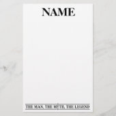 De gepersonaliseerde naam van het Man de mythe de  Briefpapier (Voorkant)