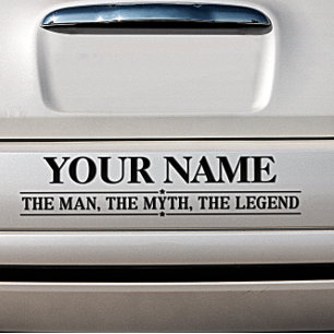De gepersonaliseerde naam van het Man de mythe de  Bumpersticker