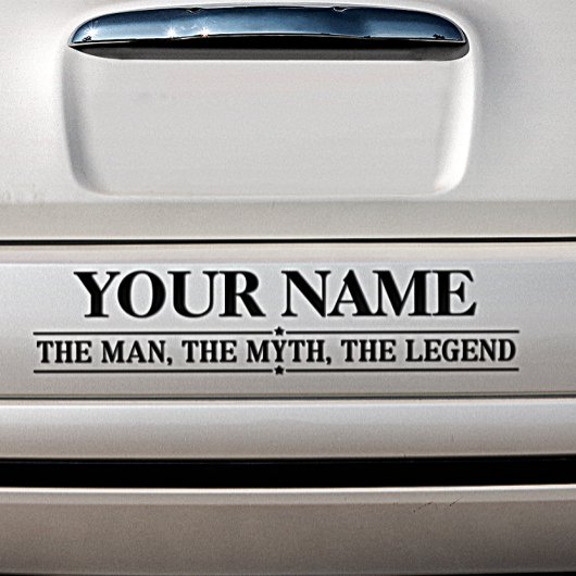 De gepersonaliseerde naam van het Man de mythe de  Bumpersticker