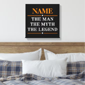 De gepersonaliseerde naam van het Man de mythe de  Canvas Afdruk (Insitu (Slaapkamer))