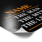 De gepersonaliseerde naam van het Man de mythe de  Foto Afdruk (Hoek)