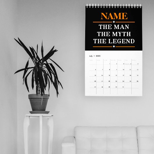 De gepersonaliseerde naam van het Man de mythe de  Kalender