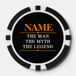 De gepersonaliseerde naam van het Man de mythe de  Pokerchips