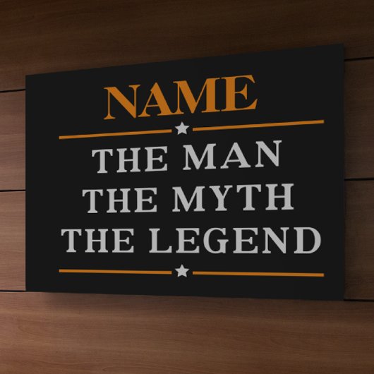 De gepersonaliseerde naam van het Man de mythe de Spandoek