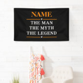 De gepersonaliseerde naam van het Man de mythe de  Spandoek (Insitu)