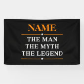 De gepersonaliseerde naam van het Man de mythe de  Spandoek (Horizontaal)