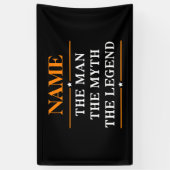 De gepersonaliseerde naam van het Man de mythe de  Spandoek (Verticaal)