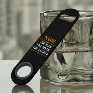 De gepersonaliseerde naam van het Man de mythe de  Speed Flessenopener