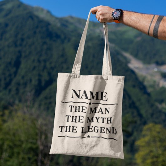 De gepersonaliseerde naam van het Man de mythe de  Tote Bag