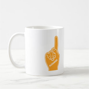 De gepersonaliseerde Oranje Vinger van het Schuim Koffiemok