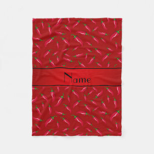 De gepersonaliseerde peper van de naam rode fleece deken