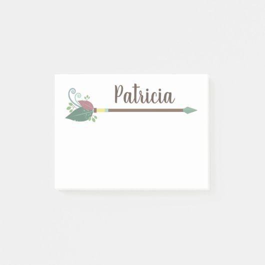 De gepersonaliseerde pijl van de naamveer post het post-it® notes (Voorkant)