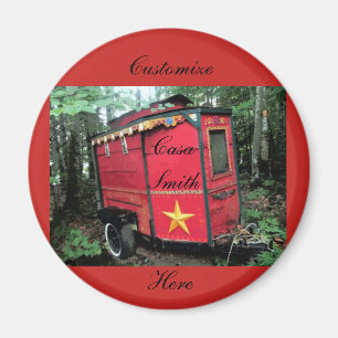 De Gepersonaliseerde Rode uiterst kleine caravan Magneet