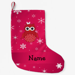 De gepersonaliseerde roze sneeuwvlokken van de kleine kerstsok
