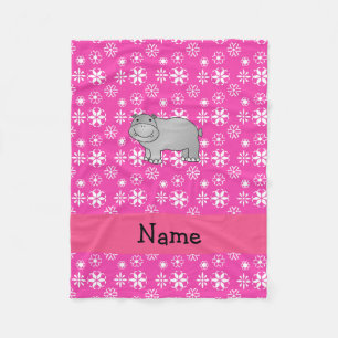 De gepersonaliseerde roze sneeuwvlokken van fleece deken