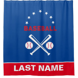 De gepersonaliseerde Speler van het Honkbal Douchegordijn