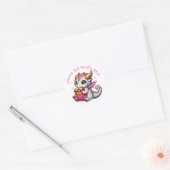 De gepersonaliseerde verjaardag van Pink and Gold Ronde Sticker (Envelop)