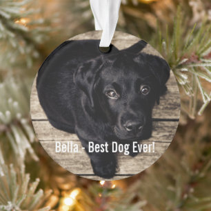 De gepersonaliseerde Zwarte Foto van de Hond van Ornament