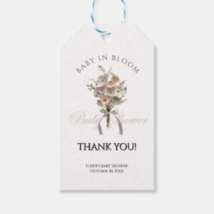 De geperste Wildflower Baby in Bloom Boho Baby sho Cadeaulabel