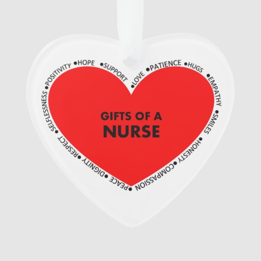 De geschenken van een Nurse Heart Shaped Ornament (voorkant)