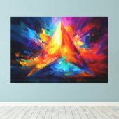 De geschilderde piramide canvas afdruk (Insitu (Houten vloer))