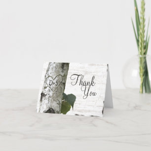 De gesneden Boom van de Berk van het Hart dankt u Bedankkaart