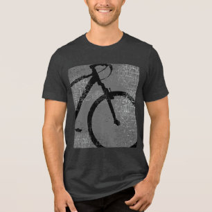 De gespannen fiets op zwart Tri-Blend shirt