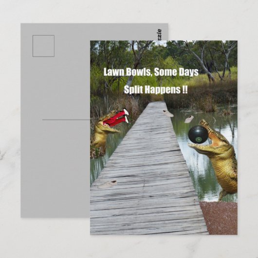 De gespleten Bowls van Lawn Australië gebeurt, Bri Briefkaart (Voorkant / Achterkant)
