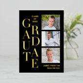 De gestapelde Folie van het Charm Afstuderen kondi Folie Uitnodiging (Staand Voorkant)