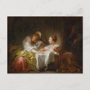 De gestolen kus - Jean Honoré Fragonard Briefkaart