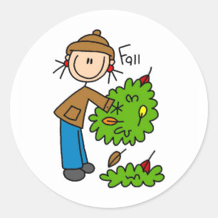 De gestorven bladeren van de herfstzak ronde sticker