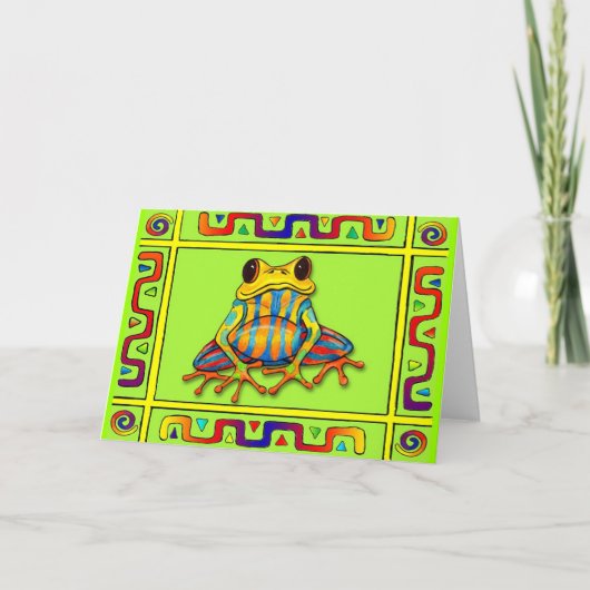De gestreepte Kikker van de Boom Kaart (Voorkant)