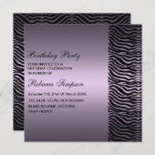 De gestreepte Uitnodiging van de Verjaardag van de (Voorkant / Achterkant)