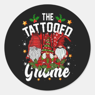 De getatoeëerde Gnome Squad Matching Family Christ Ronde Sticker