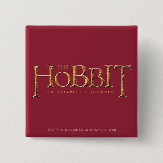 De getextureerde Hobbit Logo Vierkante Button 5,1 Cm (Voorkant)