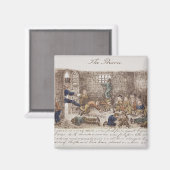 De gevangenis, 1858 (gekleurde graving) magneet (Voorkant / Achterkant)