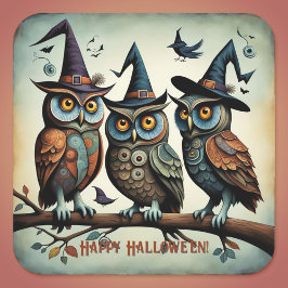 De gevleugelde coven vierkante sticker