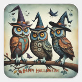 De gevleugelde coven vierkante sticker (Voorkant)