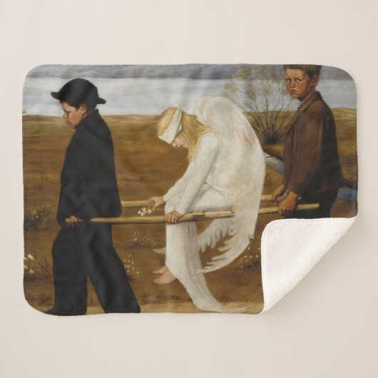 De Gewakte Engel (door Hugo Simberg) Sherpa Deken (Voorkant (horizontaal))