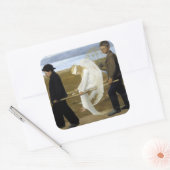 De Gewakte Engel Vierkante Sticker (Envelop)