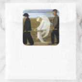 De Gewakte Engel Vierkante Sticker (Tas)