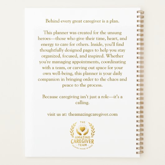 De geweldige Caregiver Planner (Achterkant)
