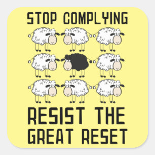 De geweldige reset bouwt een betere nieuwe wereldo vierkante sticker