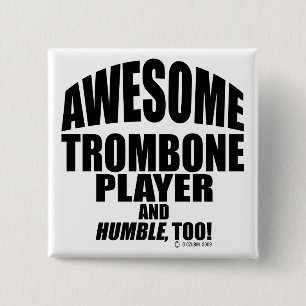 De geweldige Speler van de Trombone Vierkante Button 5,1 Cm