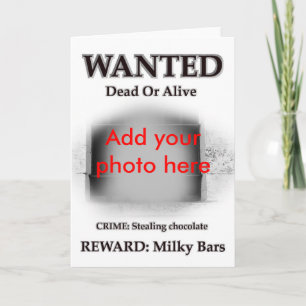 De gewilde misdadige foto van de de kaart