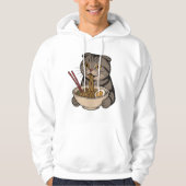 De gezellige kat slurpende noedels hoodie (Voorkant)